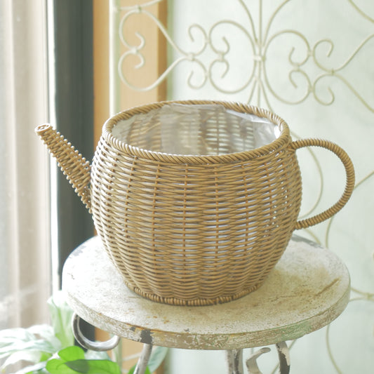 【可愛いポットの形】ガンセトポット ナチュラルブラウン(水に強いビニール素材)