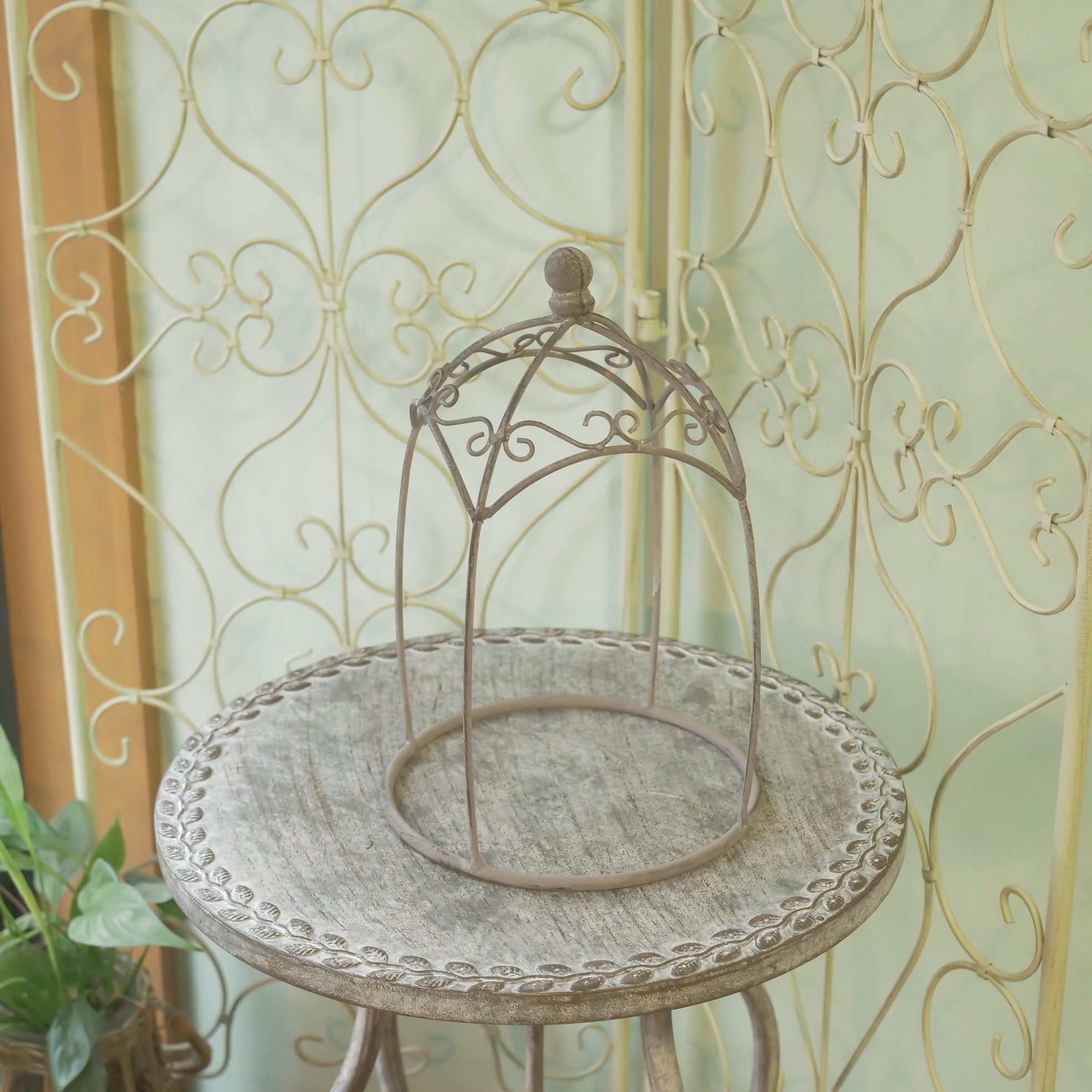 デコパージュꔛ‬ꕤ ガーデン雑貨♡折り畳みテーブル♡花台♡ 窓＊薔薇♡インテリア デコパージュꔛꕤ ガーデン雑貨♡折り畳みテーブル♡花台♡ 窓＊薔薇♡