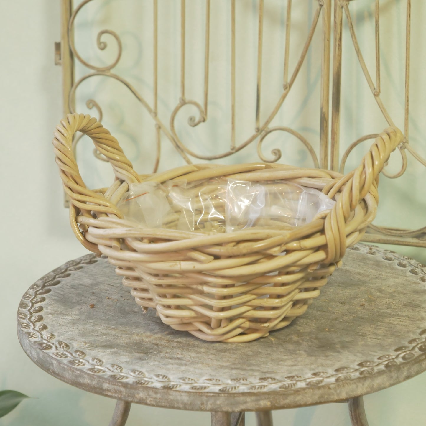 モンデリックローハンドルバスケット　(花苗３ポット植えに丁度いい！）