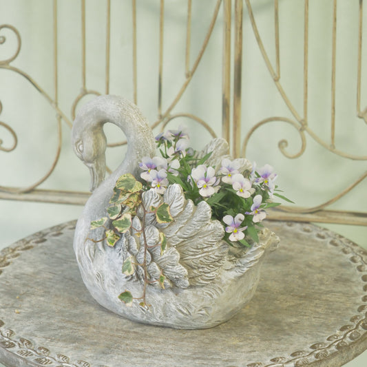 flowermagicオリジナル　ビオレッタ雫のスワン鉢植え。